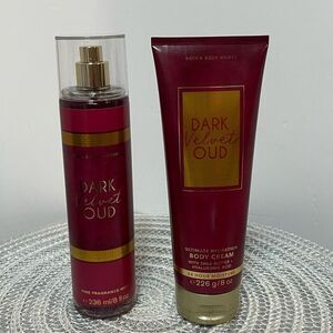 BBW Dark Velvet Oud Fragrance Mist and Body Cream Set of 2 NWT